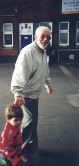 Jeremy and his great-Grandad at Bognor Station.