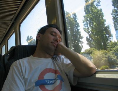 Zzzzz... asleep on the train