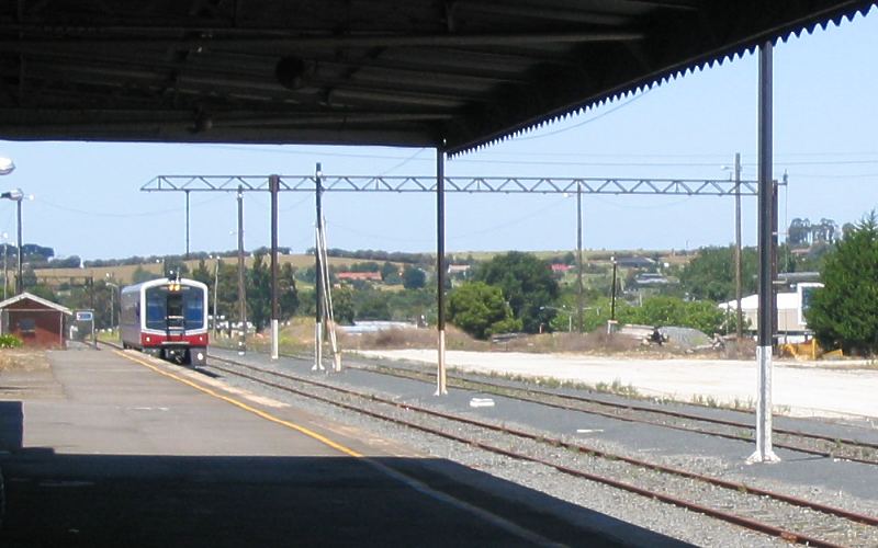 Sprinter train arriving at Warragul