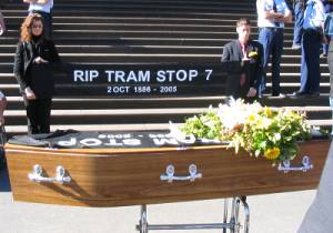 Coffin at Parliament House steps