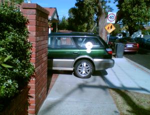 Parking across footpath