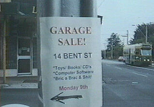 [Garage Sale sign]