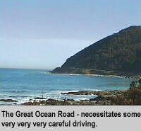 [The Great Ocean Road - necessitates some very very very careful driving.]