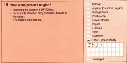 Jedi on the Census form