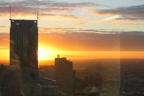 Sun setting behind Melbourne Central. Click for the full size pic.