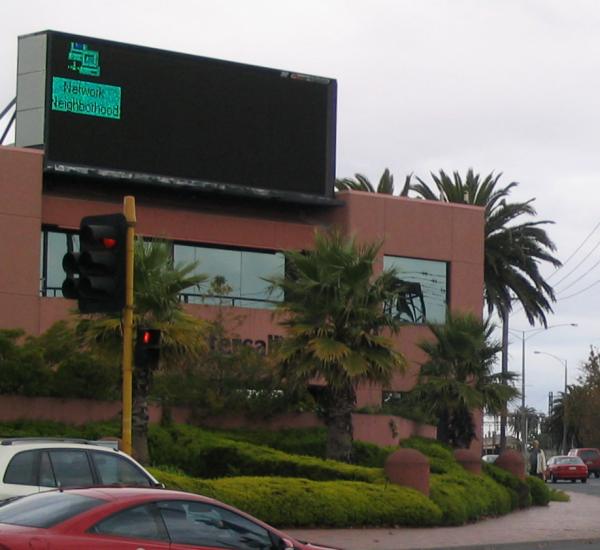 Big sign showing Network Neighborhood