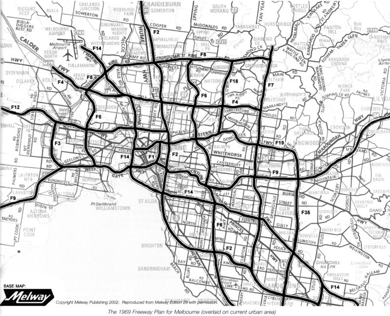 The 1969 Melbourne freeway plan