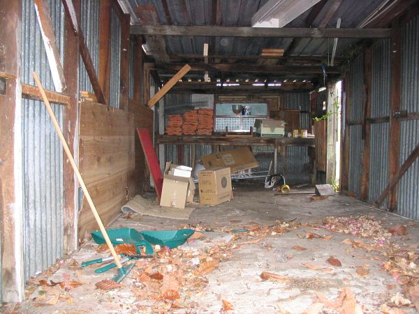 Inside of shed