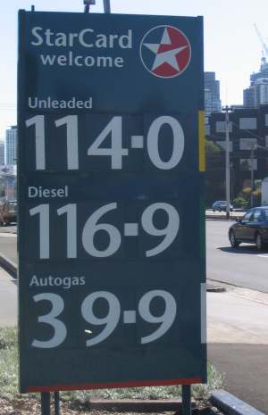 Petrol price sign