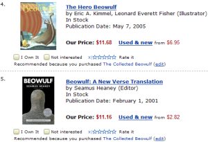 Amazon recommends... Beowulf!