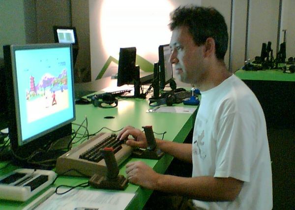 Daniel using a Commodore 64