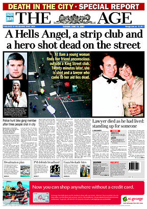The Age front page 19/6/2007