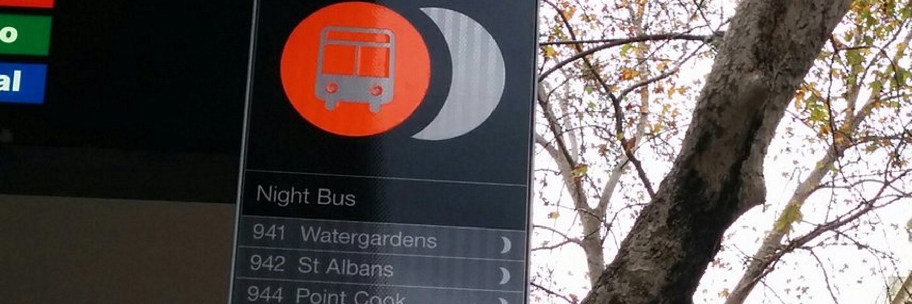 Night Bus sign