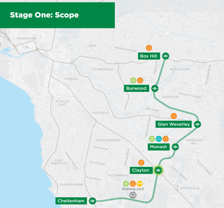 Suburban Rail Loop Stage 1 map