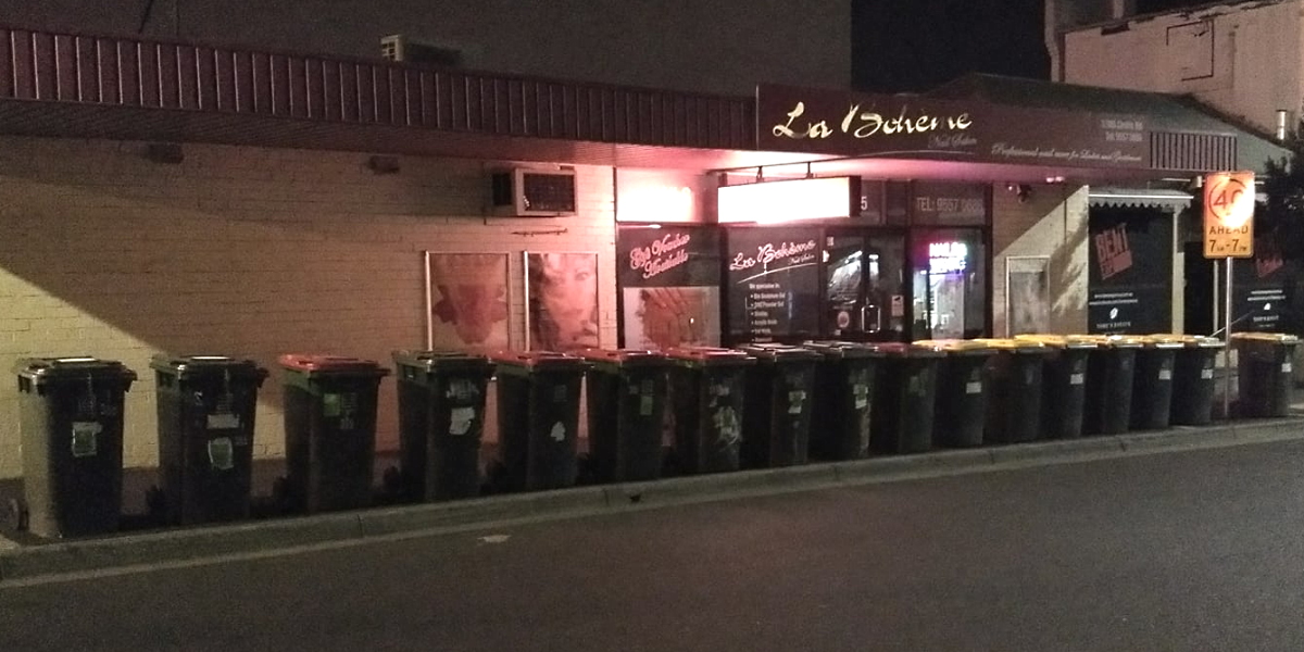 Bin night in Bentleigh (2017)