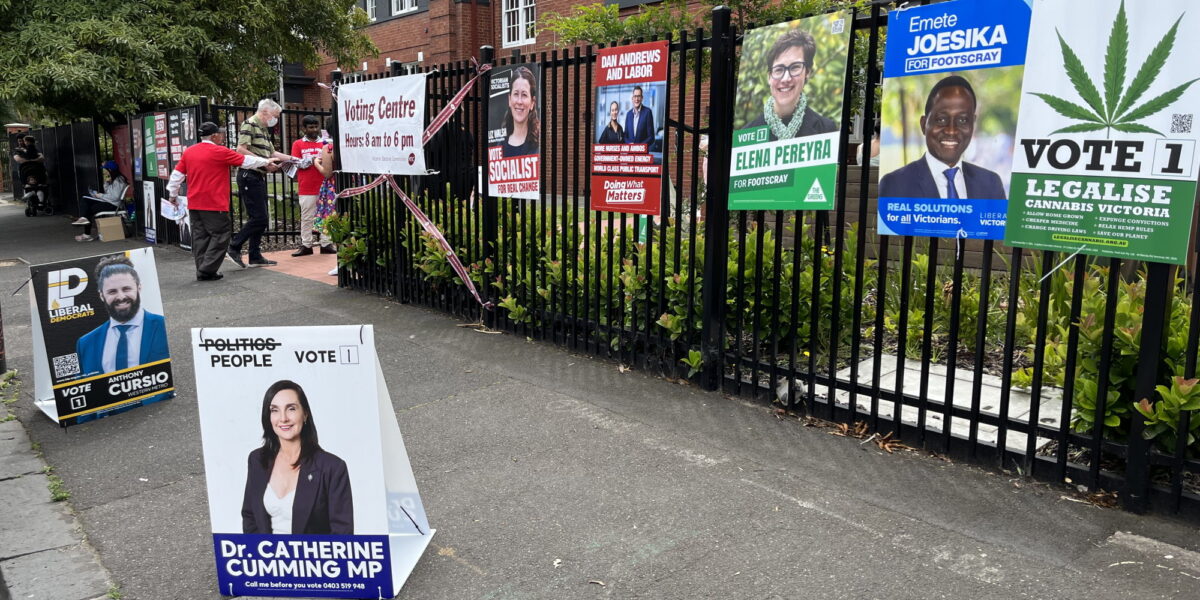 Polling place at Footscray for Victorian 2022 election